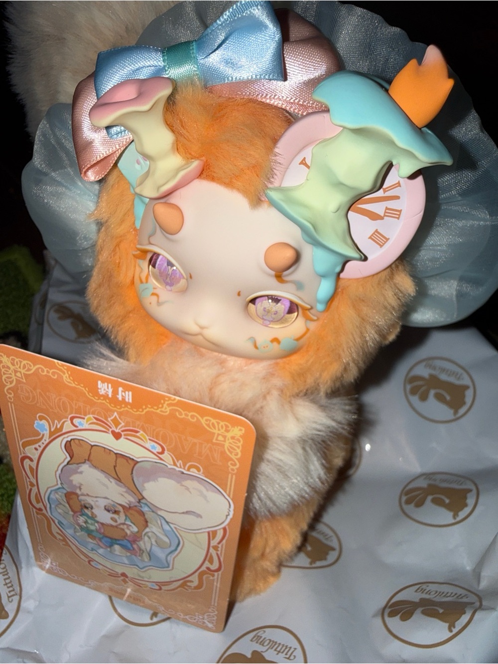 Fantasy Plush Doll - Orange with Blue Accents